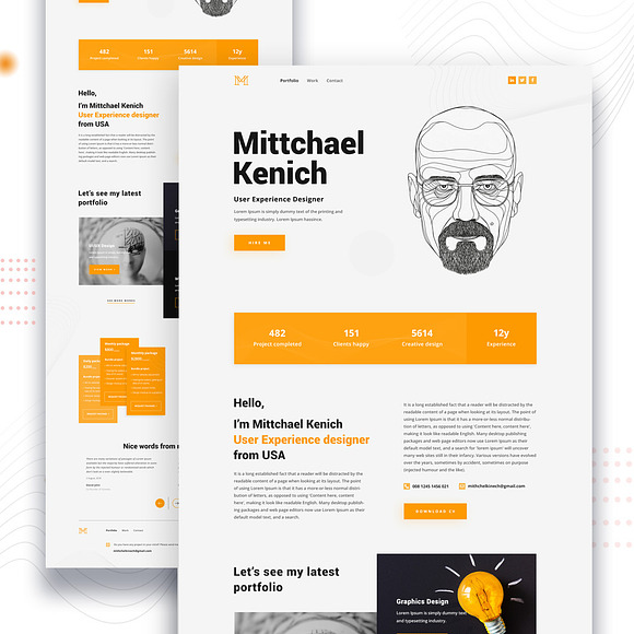 Personal Portfolio Template in Landing Page Templates - product preview 2
