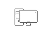 Desktop computer linear icon
