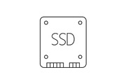 SSD card linear icon on white