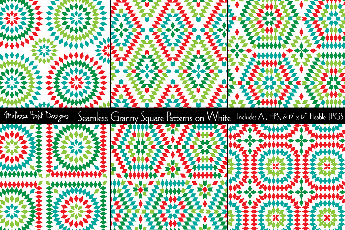 Seamless Granny Square Patterns in Patterns - product preview 8