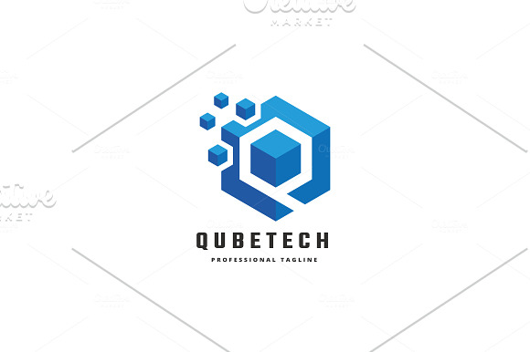 Qube Tech Q Letter Logo in Logo Templates - product preview 3