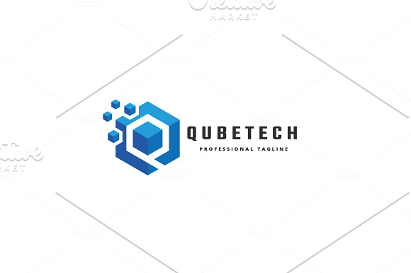 Qube Tech Q Letter Logo in Logo Templates - product preview 4