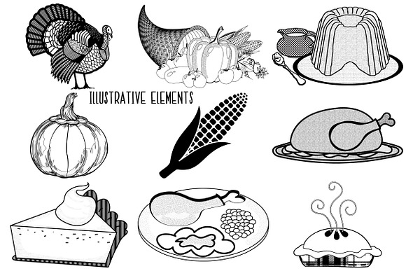 Thanksgiving Vintage/Illustrative in Illustrations - product preview 2