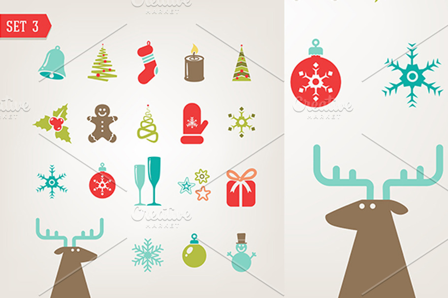 Christmas retro icons in Objects - product preview 8