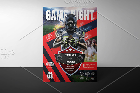 American Football Flyer  V1092 in Flyer Templates - product preview 2