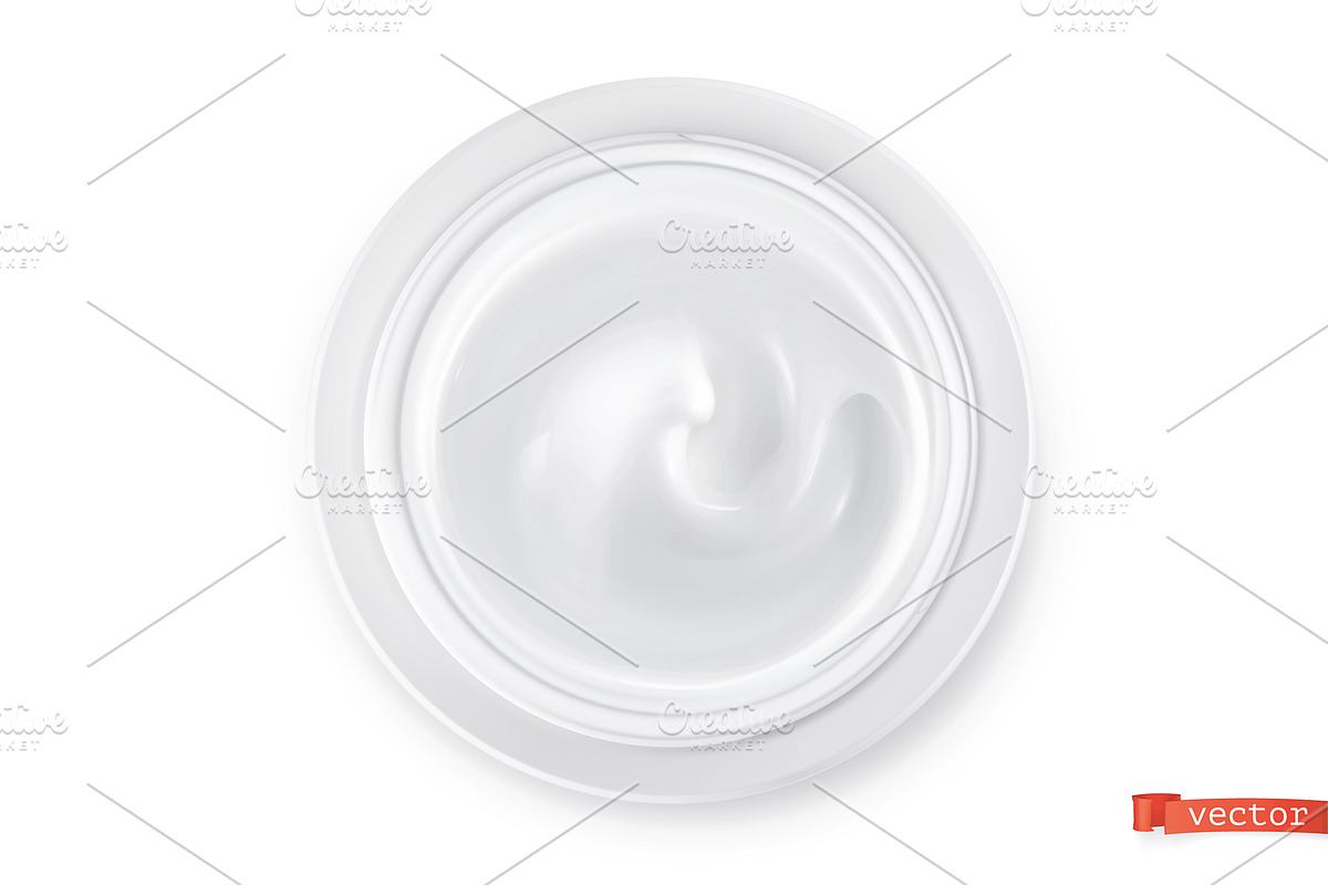 Face cream, body cream, top view in Icons - product preview 8