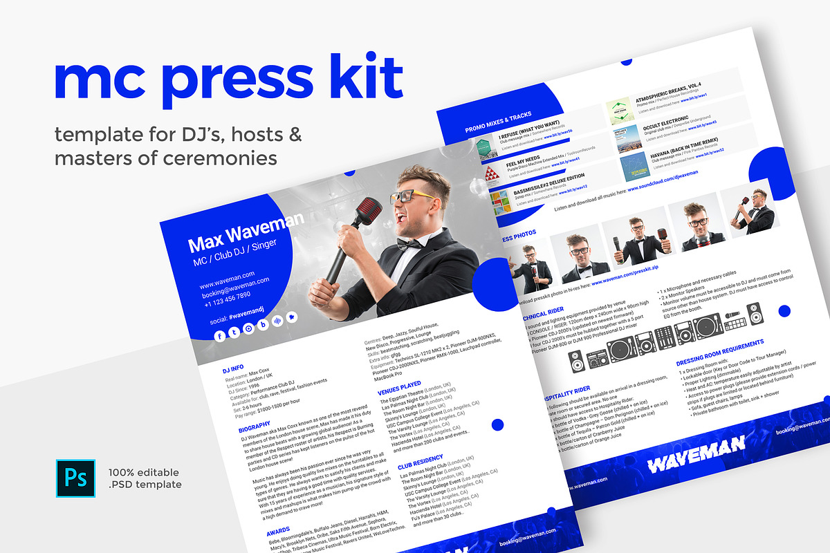 Press Kit / Resume for MC, Host, DJ in Resume Templates - product preview 8
