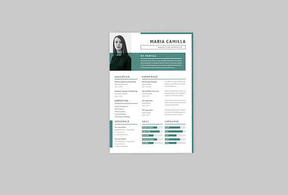 Maria Resume Designer in Resume Templates - product preview 2