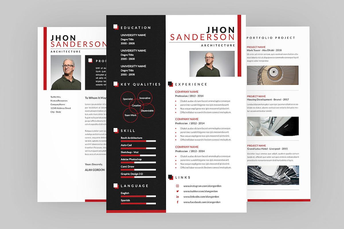 Architecture Resume Designer in Resume Templates - product preview 8