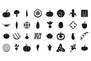 Vegetables icon set, simple style