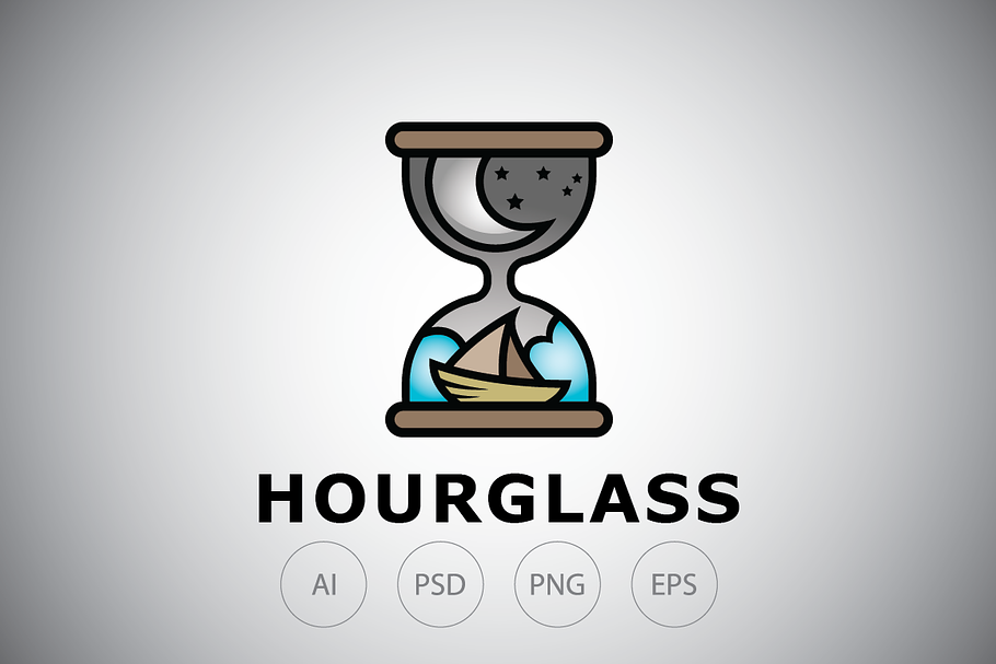 Ocean Hourglass Logo Template
