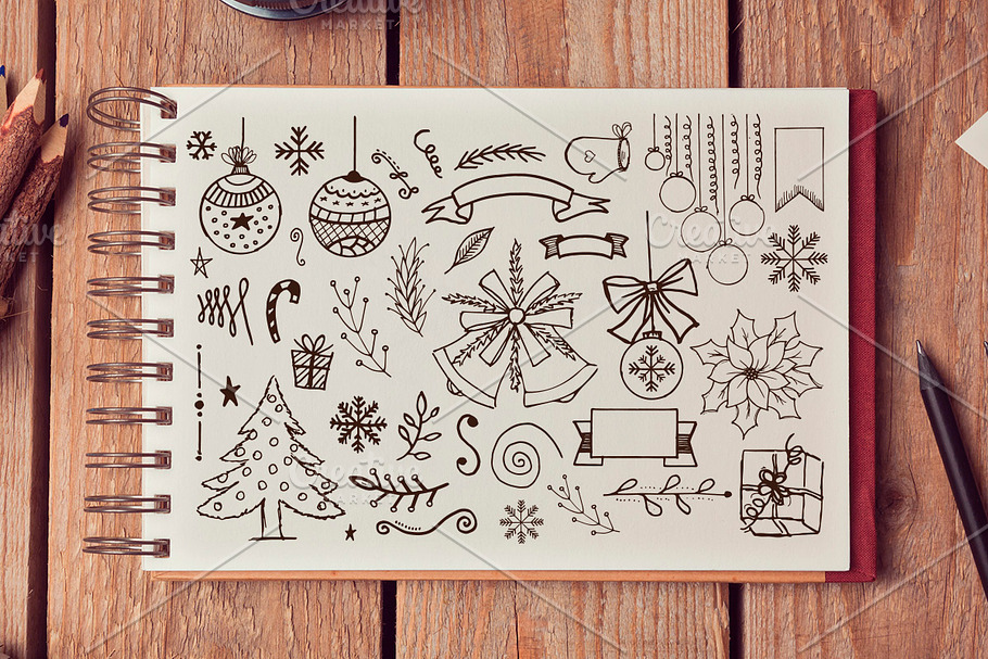 Hand Drawn Xmas Elements in Objects - product preview 8