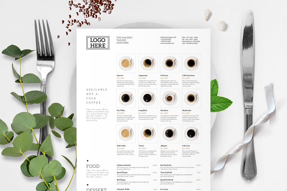 Cafe Menu Template in Flyer Templates - product preview 8