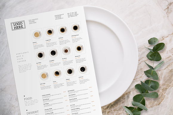 Cafe Menu Template in Flyer Templates - product preview 1