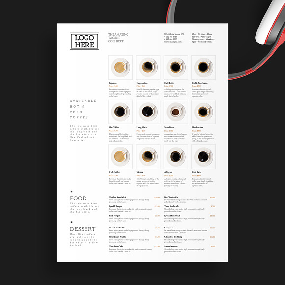 Cafe Menu Template in Flyer Templates - product preview 2