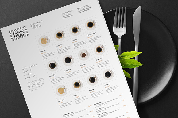 Cafe Menu Template in Flyer Templates - product preview 4