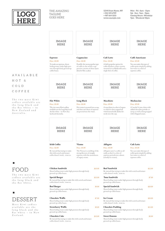 Cafe Menu Template in Flyer Templates - product preview 5