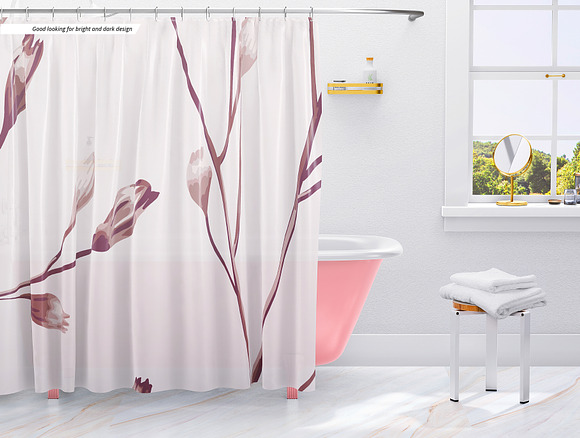 Bath Curtain Mockup 02 in Product Mockups - product preview 3