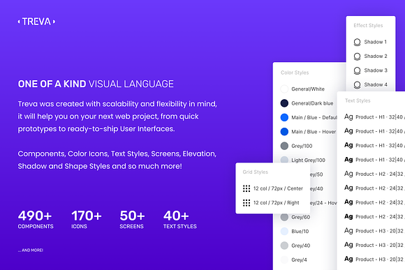 TREVA UI Kit & Design System in UI Kits and Libraries - product preview 1