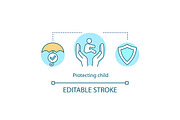 Protecting child concept icon