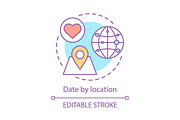 Date by location concept icon