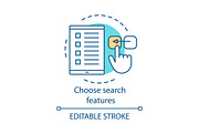 Choose search features concept icon