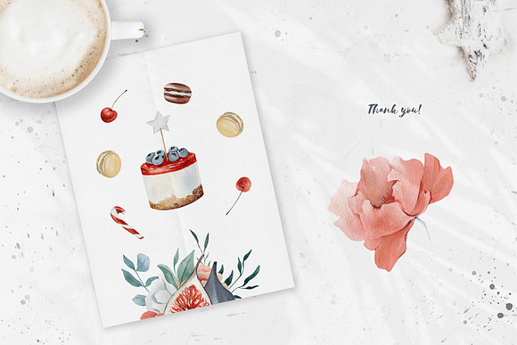 Christmas watercolor desserts in Illustrations - product preview 6
