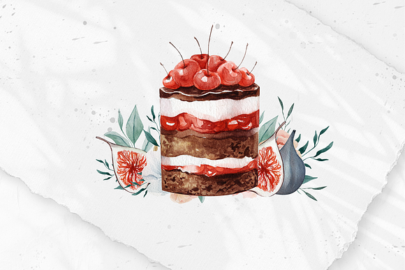 Christmas watercolor desserts in Illustrations - product preview 7