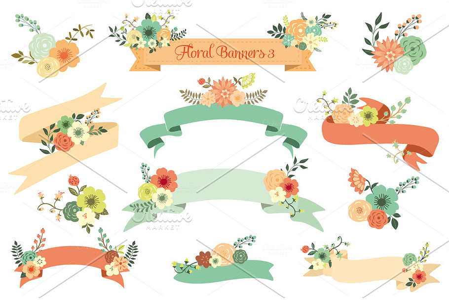 Floral Banners III. Vector Set in Illustrations - product preview 8