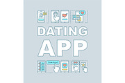 Dating app word concepts banner