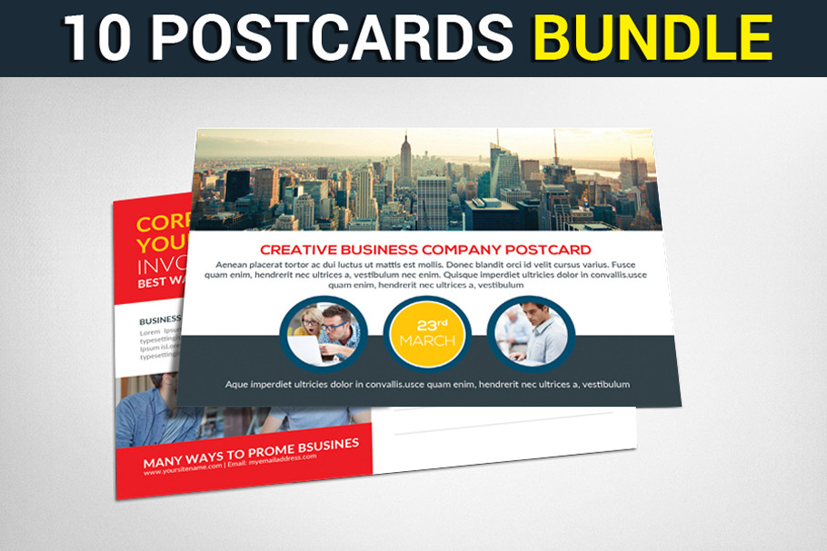 10 Business Postcards Bundle