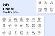 Finance 56 thin line icons