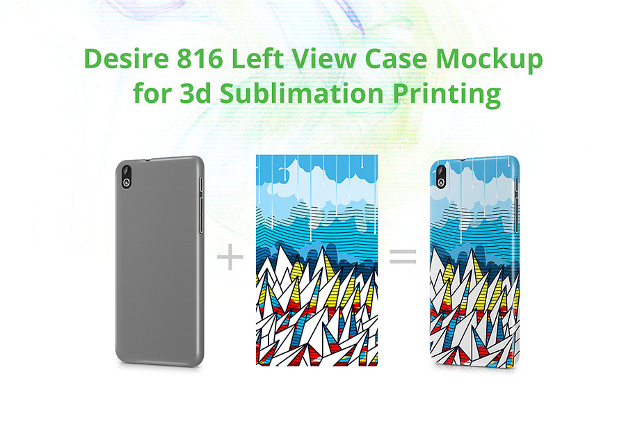 Desire 816 3d Case Design Mock-up in Product Mockups - product preview 8