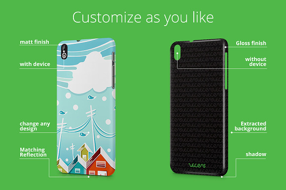 Desire 816 3d Case Design Mock-up in Product Mockups - product preview 1