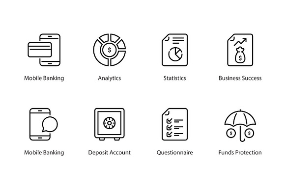 Finance 56 thin line icons in Money Icons - product preview 3
