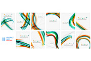 Set of multicolored wave line