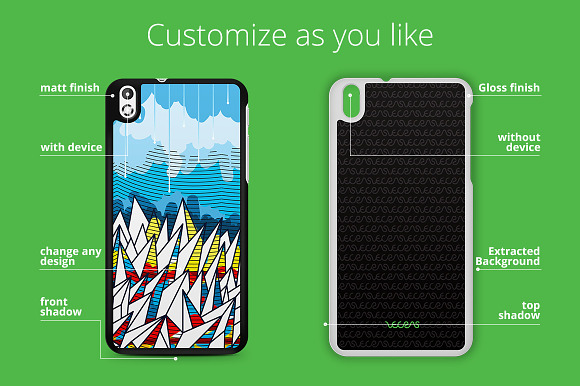 Desire 816 2d Case Design Mock-up in Product Mockups - product preview 1