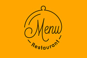 Restaurant menu logo. Round linear.