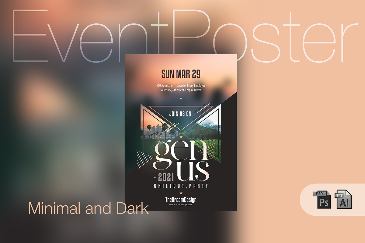 Minimal Dark Event Poster in Flyer Templates - product preview 8