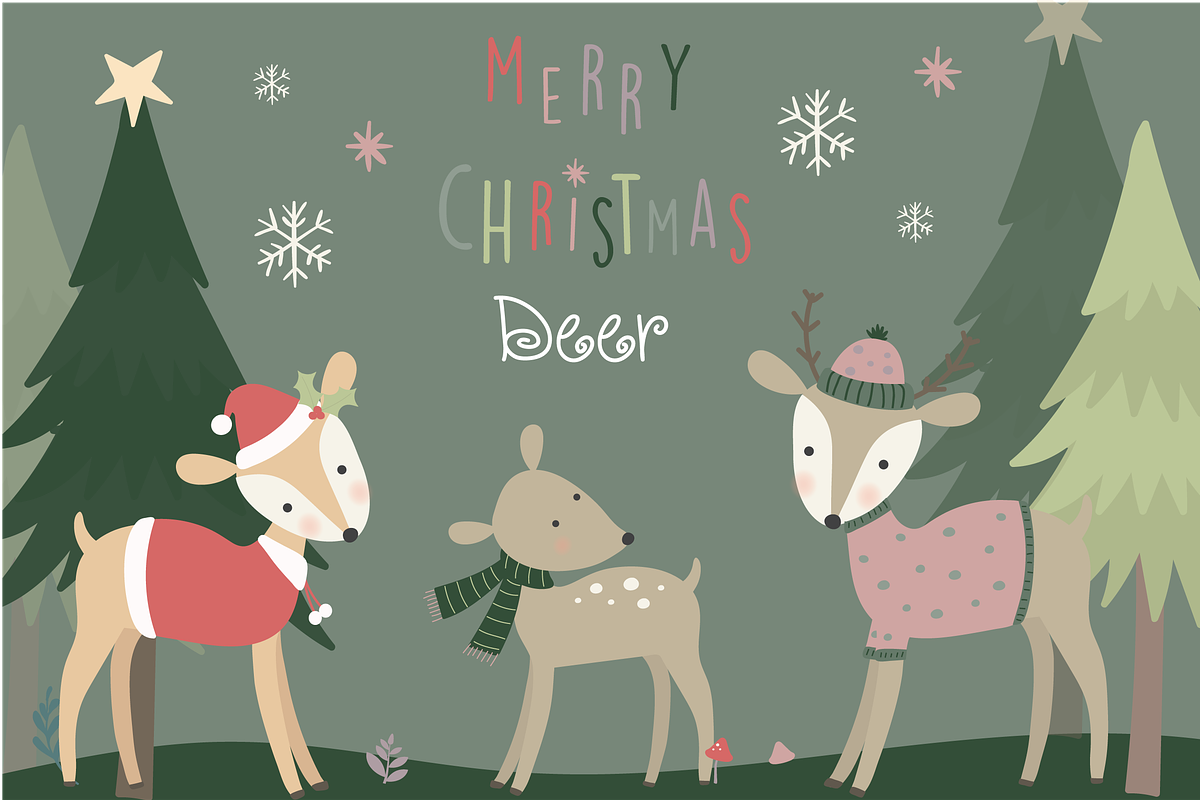 Merry Christmas Deer in Illustrations - product preview 8