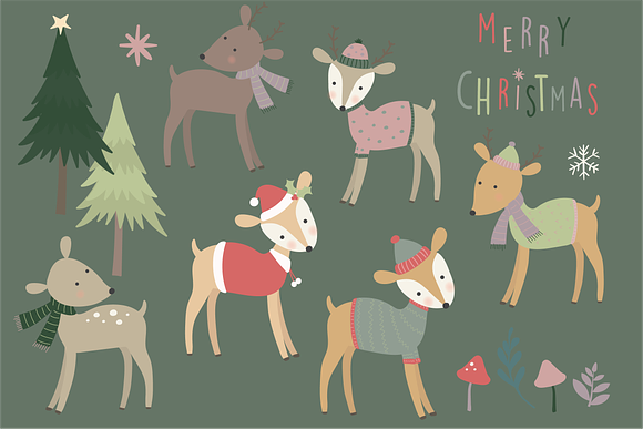 Merry Christmas Deer in Illustrations - product preview 1