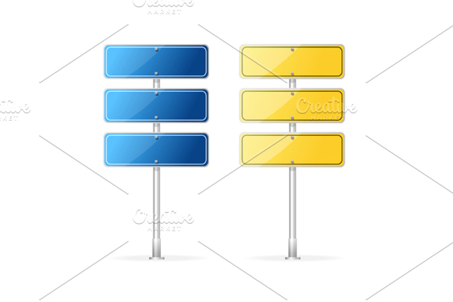 Blank traffic sign with white arrow in Illustrations - product preview 8