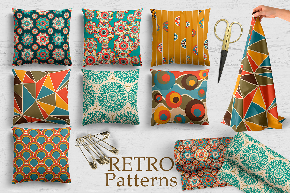 Collection of retro patterns in Patterns - product preview 8