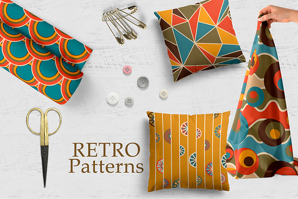 Collection of retro patterns in Patterns - product preview 2
