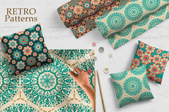 Collection of retro patterns in Patterns - product preview 3
