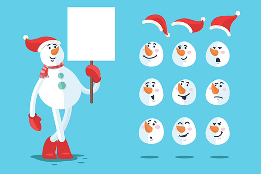 Funny snowman in Illustrations - product preview 8