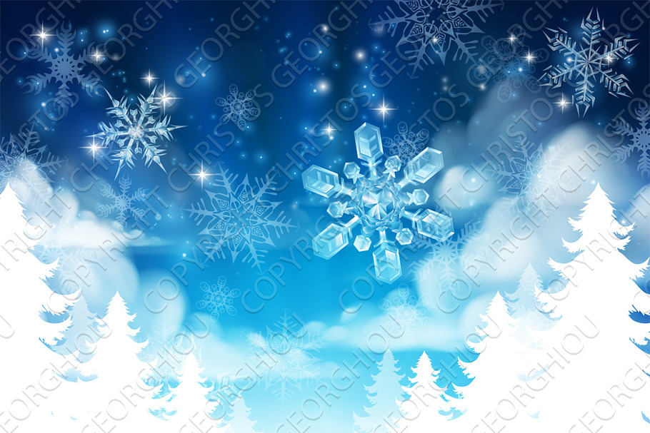 Winter Forest Background Header in Illustrations - product preview 8