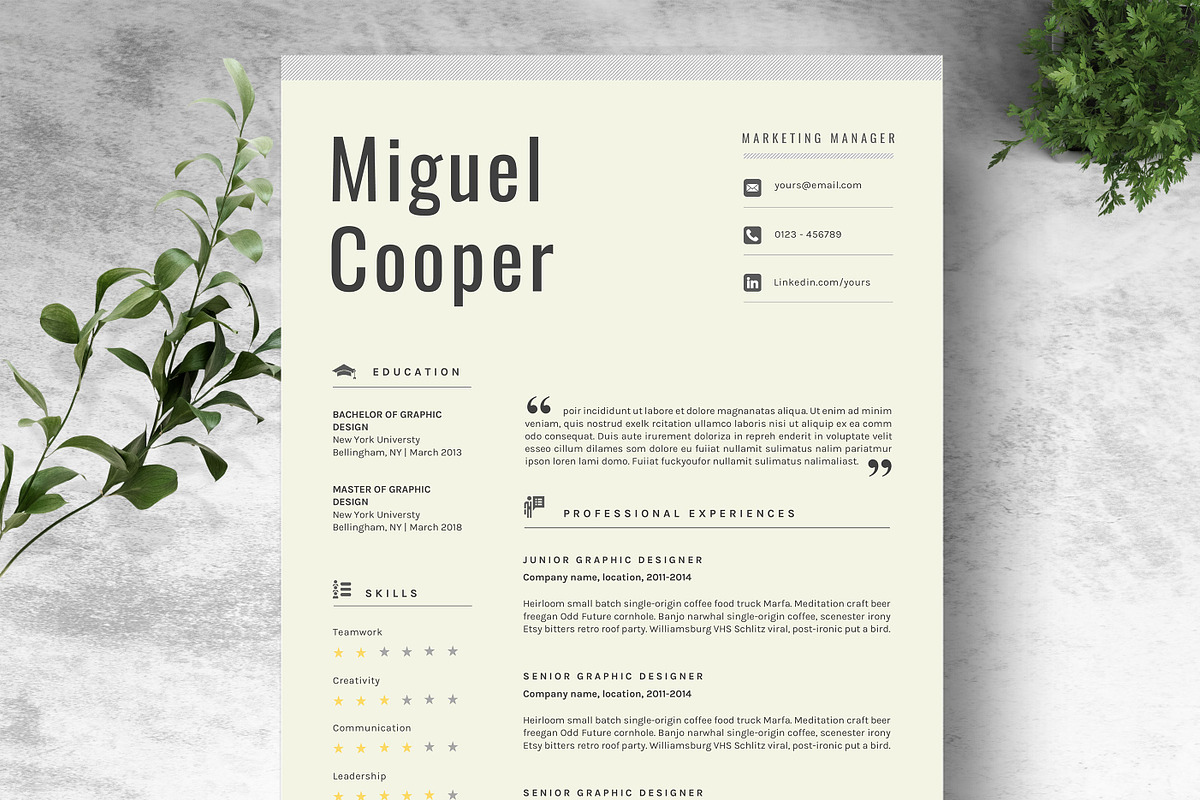 Resume Template - Cooper in Resume Templates - product preview 8