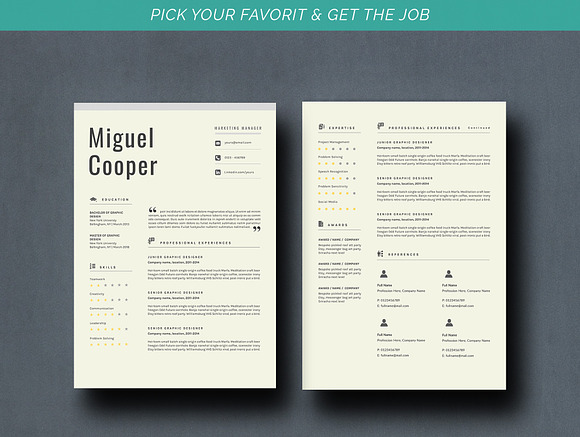 Resume Template - Cooper in Resume Templates - product preview 3