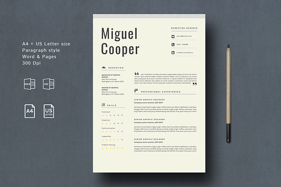 Resume Template - Cooper in Resume Templates - product preview 6